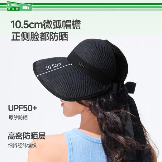 【25年新品】蕉下女士飘带便携防晒草帽GP745 商品图1