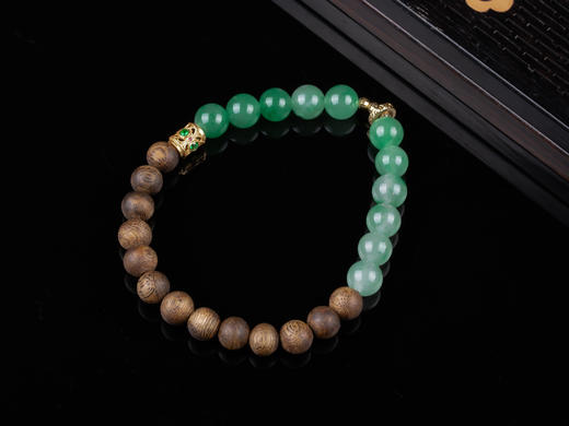 XY0268沉香+非洲翠925银手串 商品图5