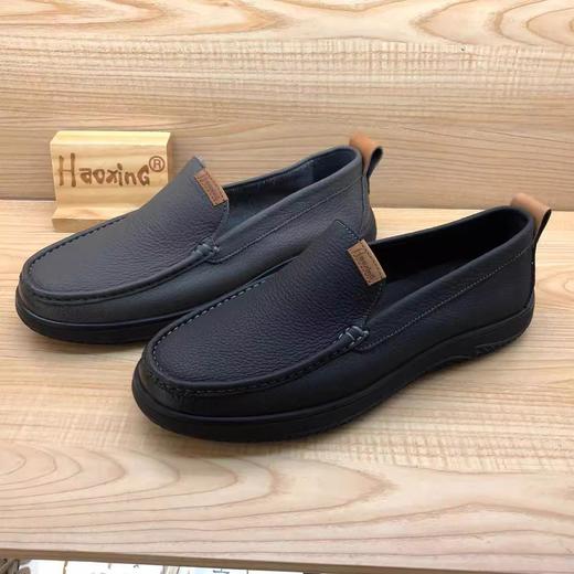 豪行春季新品商务休闲软底真皮套脚男单鞋13131928 商品图2