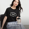 【专属特价】熙世界美式复古蝴蝶结印花T恤短袖圆领正肩体恤上衣女2025夏新款 商品缩略图1