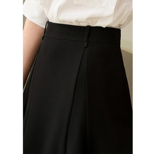 NEELLY纳俪商场同款夏新款高腰黑色显瘦赫本风半身裙女百搭A字裙N25054C04654 商品图2