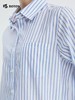 波顿女士春夏季蓝白色宽条纹美式休闲长袖衬衫LS008124 商品缩略图3
