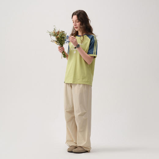 714street文字发泡印花撞色纯棉短袖T恤男夏季新款情侣装半袖体恤 商品图4