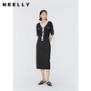 NEELLY纳俪商场同款夏新款五分袖V领针织上衣女简约通勤显瘦上衣N25054A04659 商品缩略图0