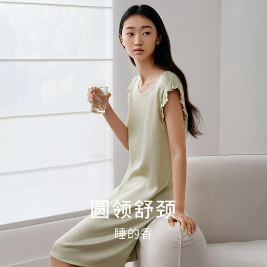 【深睡眠蚕丝睡衣】真丝针织睡衣女宽松无袖睡裙衣裤套家居服金三塔  YZFFB303/YZFFB402 商品图1