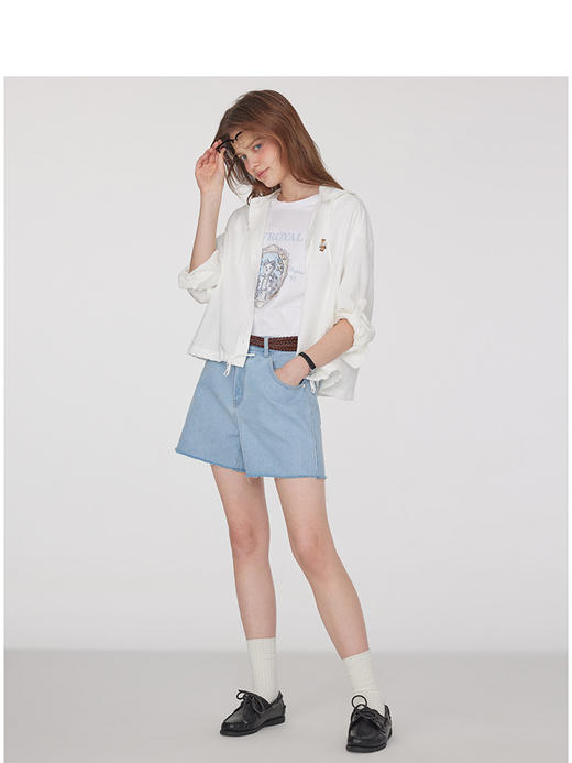 Teenie Weenie小熊卡通连帽外套女夏季女外套TTJE252504W 商品图2