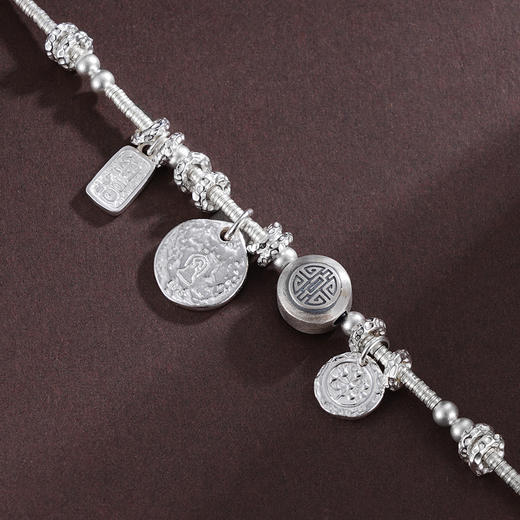 子佩集S925银【神女之护】手链【SL01026】纯银镀金女神钱串腰缠万贯盘缠盘缠2504 商品图3