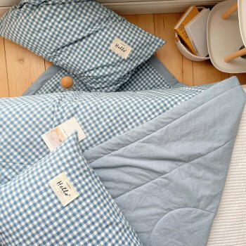 无印良品被子空调被夏凉被单人A类大豆纤维春秋被夏季薄被180*200cm布丁蓝 /床上用品 /被子 /纤维被 商品图0