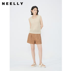 NEELLY纳俪商场同款夏季新款休闲宽松短裤女百搭简约透气休闲裤N25054H04607