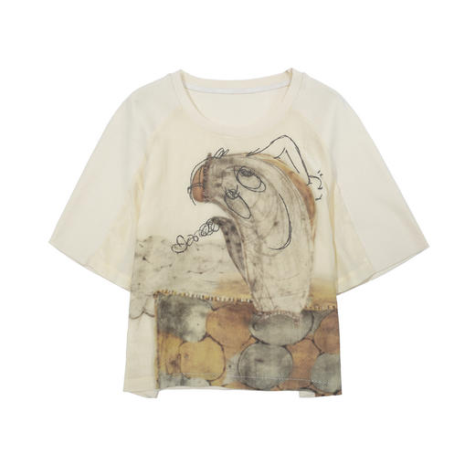 谜底针织衫短袖女2025夏季新品复古文艺宽松H型短毛衣252MZ0892 商品图4