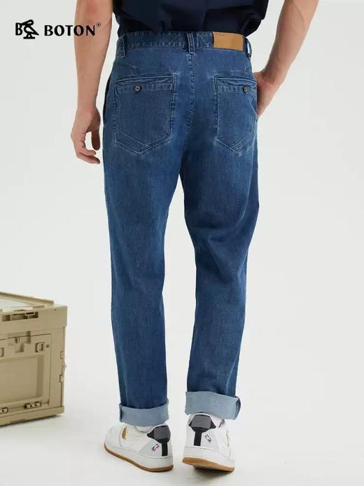 波顿男士夏季薄款直筒冰丝冰爽薄荷天丝牛仔裤长裤子ME791122 商品图1