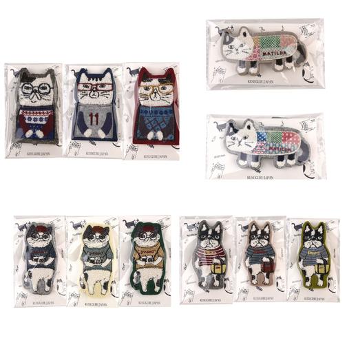 kusuguru刺绣猫咪法斗胸针 商品图0