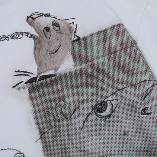 谜底T恤短袖女2025夏新品休闲日常印花宽松H型中长上衣252MT0556 商品图3