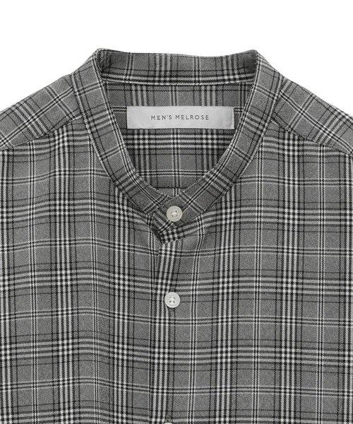 MEN'S MELROSE 男士 经典日系格纹带领衬衫 休闲长袖衬衣 商品图13