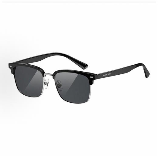 海伦凯勒H2755 HELEN KELLER 时尚百搭 潮流半框眉线框 运动开车 护目防晒 防紫外线 礼盒可选 金胶结合 方形 太阳眼镜 男女同款情侣款 商品图1