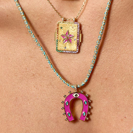 北京仓｜MYA-BAY-HORSESHOE-紫红色 珐琅 马蹄铁 项链［比利时设计师］ 商品图1