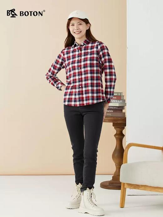 【火山岩】波顿女士秋季加绒牛仔裤｜深灰色合身版型 弹力保暖 通勤显瘦长裤LE275322 商品图2