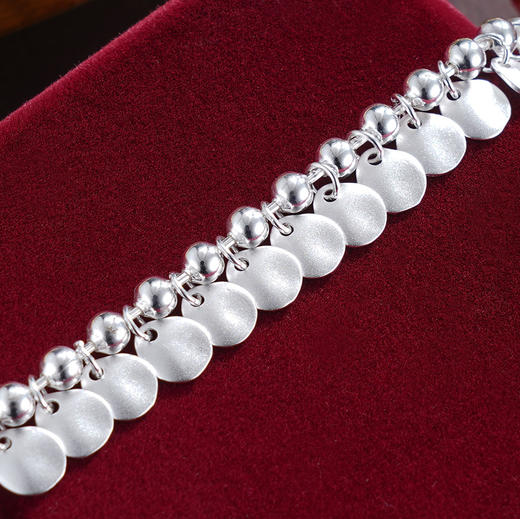 子佩集S925银【清波荡漾】手链【SL819】纯银磨砂圆片2504 商品图9