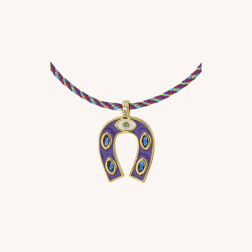 北京仓｜MYA-BAY-MINI HORSESHOE-紫色 珐琅 迷你 马蹄铁 项链［比利时设计师］ 商品图0