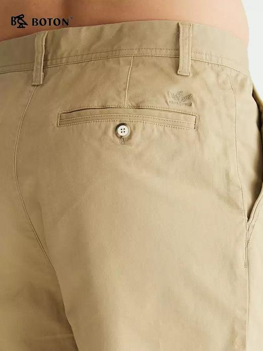 [棉弹舒适]波顿男士春夏季卡其色宽松直筒薄款纯色休闲长裤ME806122 商品图3