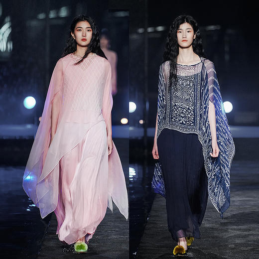 【林栖设计小店】（现货）蓝印花渐变真丝衫配背心宽松显瘦2025夏季新品长款多色空调衫披肩女装T1952372 商品图8