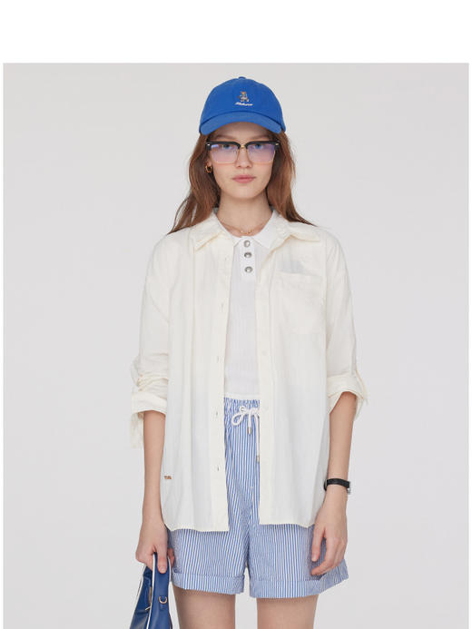 Teenie Weenie小熊字母衬衫女夏季女衬衣TTYA252506W 商品图3