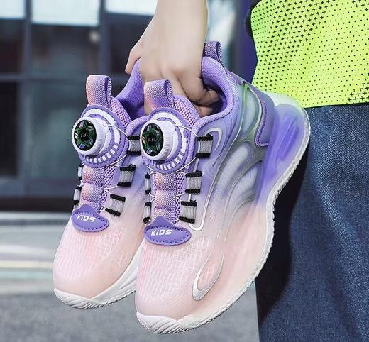 男童鞋透气夜光旋转纽扣男孩网面中大童休闲篮球运动女孩儿童跑步 商品图5