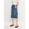 NEELLY纳俪商场同款夏新款时尚牛仔半身裙女简约后开叉直筒包臀裙N25054E04639 商品缩略图1