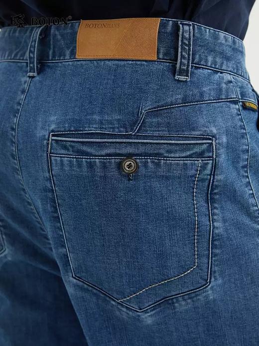 波顿男士夏季薄款直筒冰丝冰爽薄荷天丝牛仔裤长裤子ME791122 商品图2