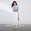 【周四狂欢价】熙世界法式飘带丝巾领冰丝针织衫女薄款短袖条纹上衣2025夏季新款 商品缩略图2