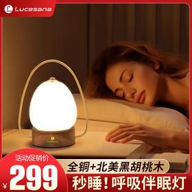 ⁶【呼吸睡眠灯】露营充电手提灯奶油风实木卧室台灯触摸喂奶护眼小夜灯伴眠呼吸灯SS06-QTT-LPS