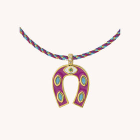 北京仓｜MYA-BAY-MINI HORSESHOE-紫红色 珐琅 迷你 马蹄铁 项链［比利时设计师］