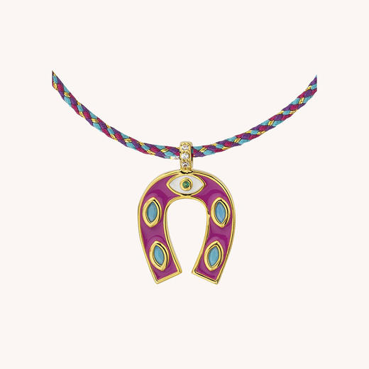 北京仓｜MYA-BAY-MINI HORSESHOE-紫红色 珐琅 迷你 马蹄铁 项链［比利时设计师］ 商品图0