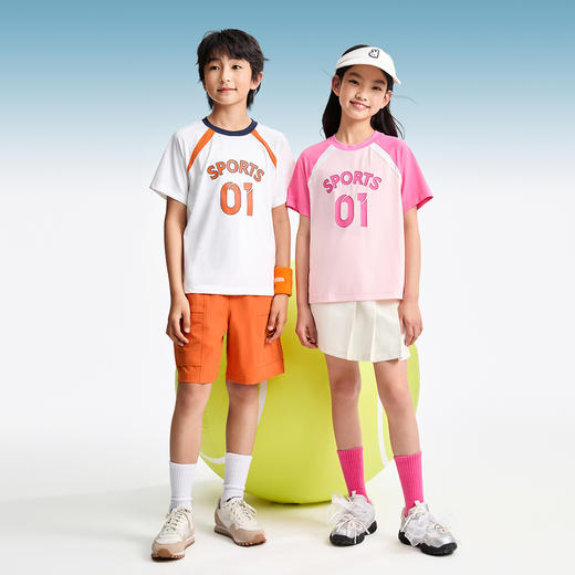 【凉感】男女童圆领短袖针织衫夏季新款安奈儿童装EM521129 商品图3