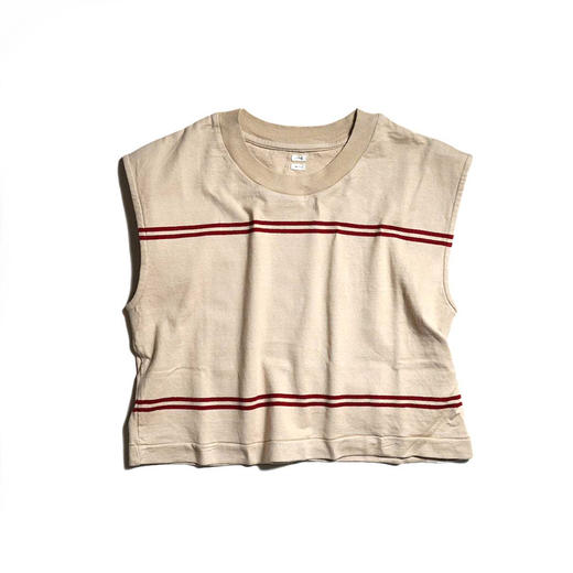 blurhms C/NAPP Border Square P/O 女装水洗绒棉无袖条纹T恤 商品图4