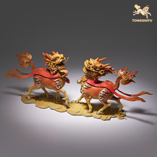 铜师傅《麒麟献瑞》客厅桌面铜摆件 家居装饰工艺品 商品图2