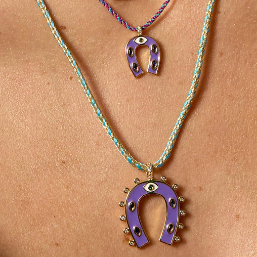 北京仓｜MYA-BAY-HORSESHOE-紫色 珐琅 马蹄铁 项链［比利时设计师］ 商品图1