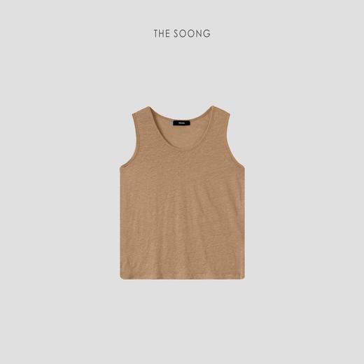 THESOONG"雾感轻纱"纯亚麻轻薄呼吸肌理U领背心上衣HBBX6826 商品图4