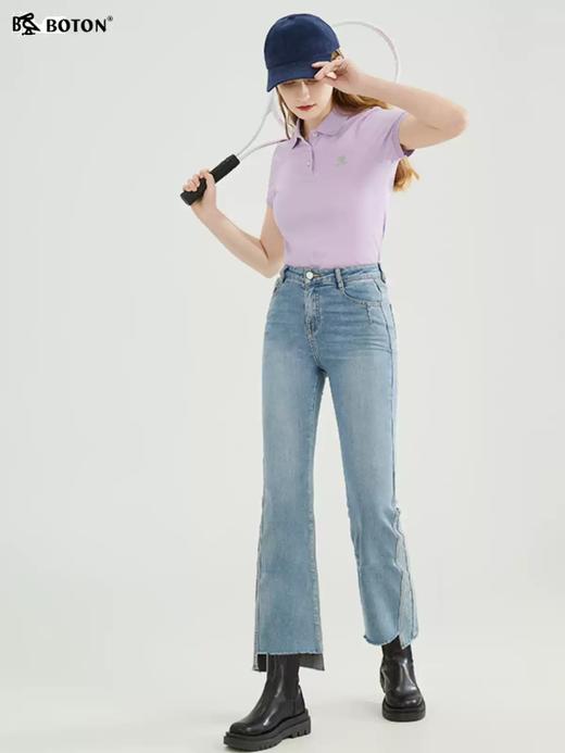 【纯棉舒适】波顿女士春夏季短袖纯色POLO衫t恤LT296223 商品图1