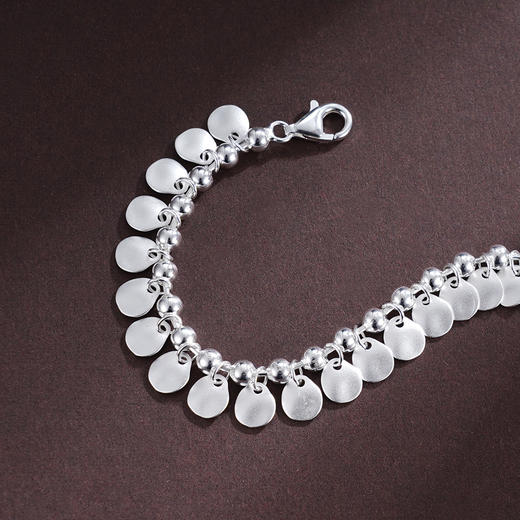 子佩集S925银【清波荡漾】手链【SL819】纯银磨砂圆片2504 商品图4