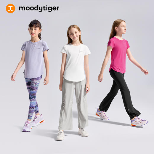 【DR暑假】moodytiger女童短袖T恤夏季轻薄速干圆领上衣运动休闲22210101 商品图4