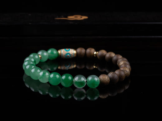 xy0269沉香+非洲翠925银手串 商品图5