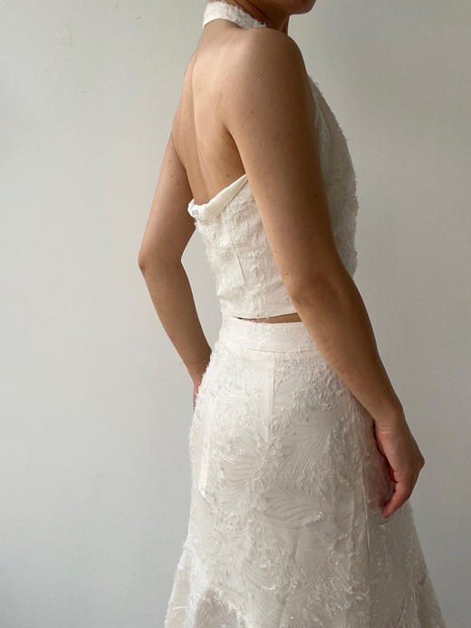 SIJIA｜蕾丝流苏挂脖上衣 [ 白SS2551 ] 商品图2