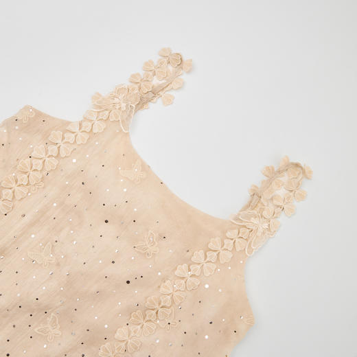 仙女风亮片蝴蝶刺绣晕染双层纱裙女夏季花朵吊带连衣裙V0050780 商品图5