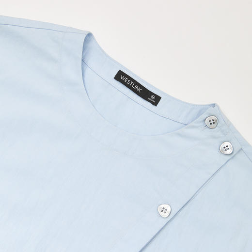 新中式清新优雅套装女夏季设计感斜襟衬衫搭半裙两件套V1050579 商品图5