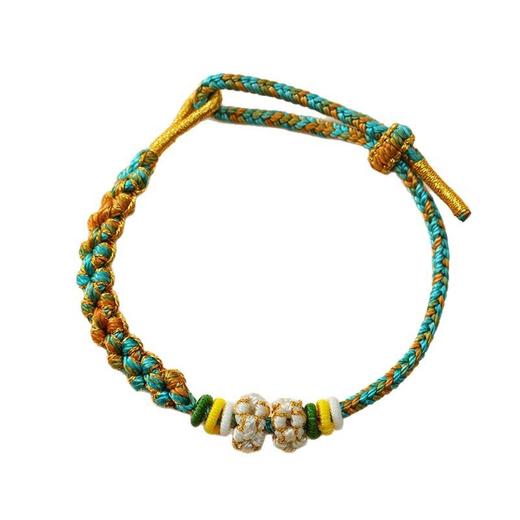 【端午节桃花结手绳】男女diy半成品 可穿珠配饰手链 十里桃花五彩手绳 商品图4