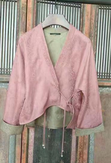 盛唐牡丹| 双色香云纱系带外套 商品图0