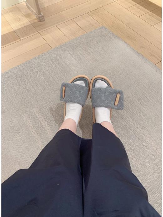 驴家LV Pool Pillow Comfort牛仔布圆头平底 穆勒鞋面包拖一字拖鞋 （HC） 商品图8