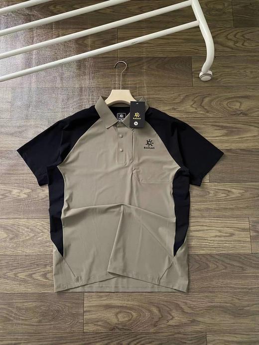 D042403夏季冰丝弹力格凉感立体剪裁polo短袖 商品图5