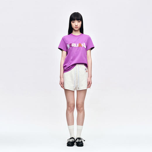 Herlian2025年夏季新品女士短袖彩色字母LOGO印花休闲TEE 商品图2